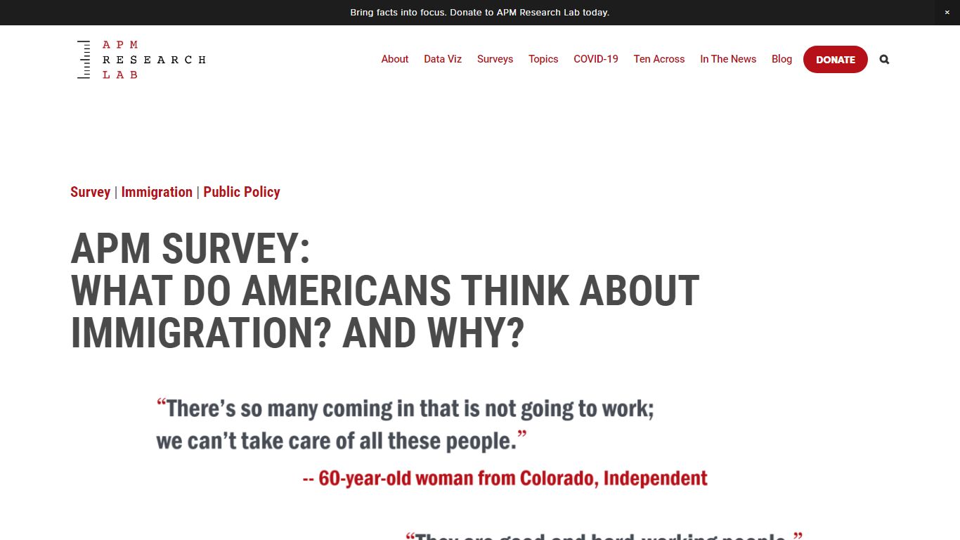 APM Survey: What Americans think about immigration policy — APM ...